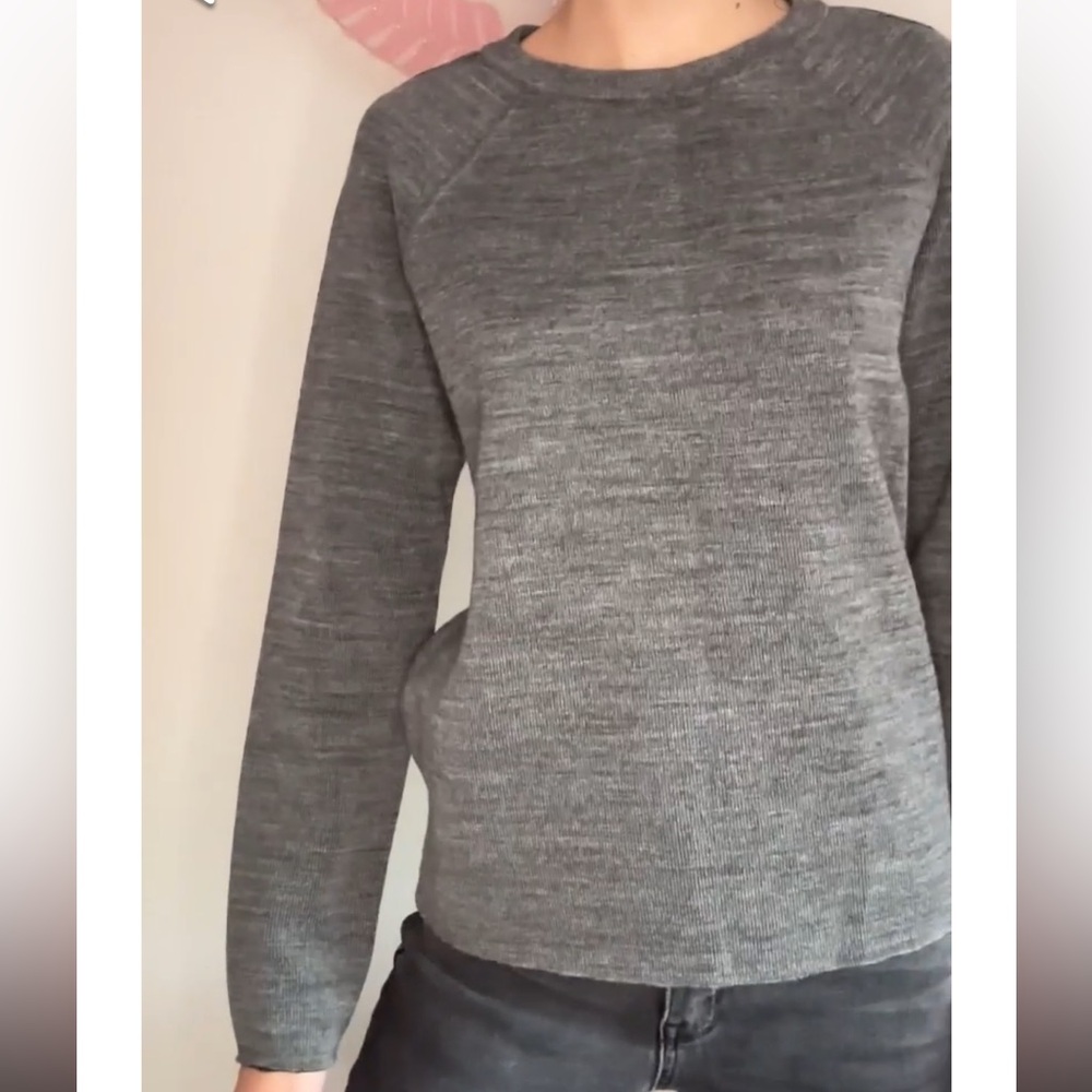 grey melange wool golden goose round neck sweater shirt - Picture 4 of 16